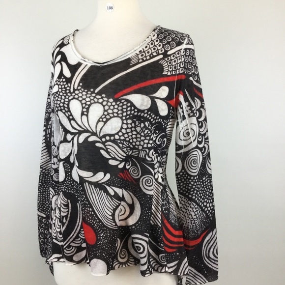 Citi Life Multi Black/White Blouse Size S - Picture 2 of 5